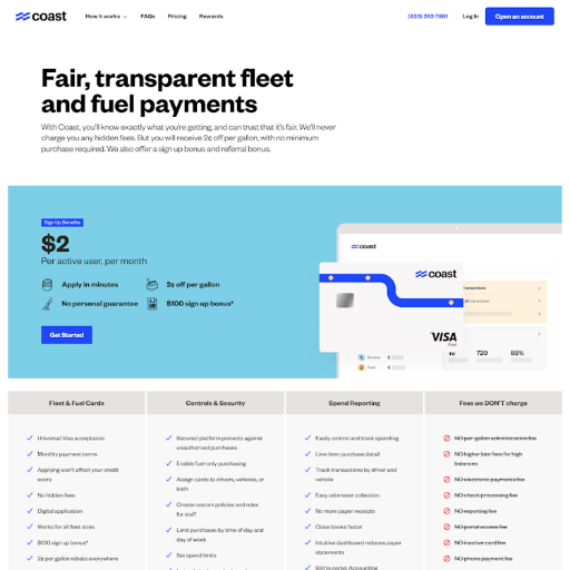 Coastpay Pricing Page Design