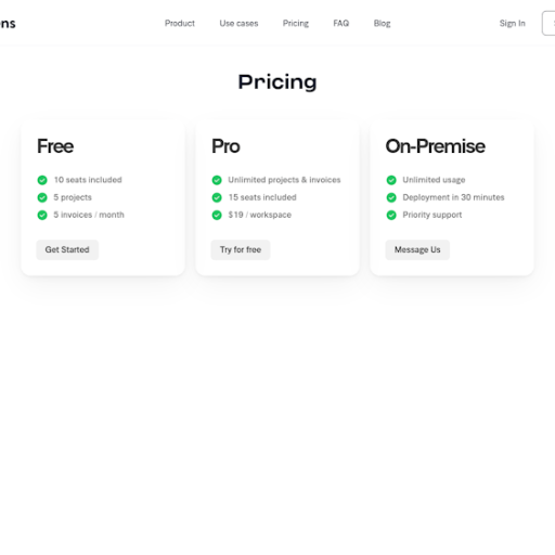 Edens Pricing Page Design