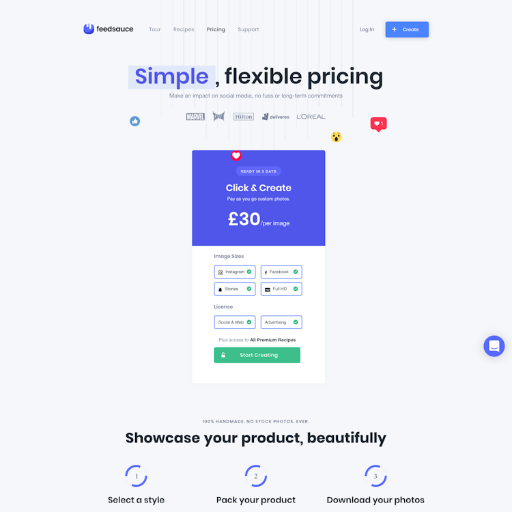 Feedsauce Pricing Page Design