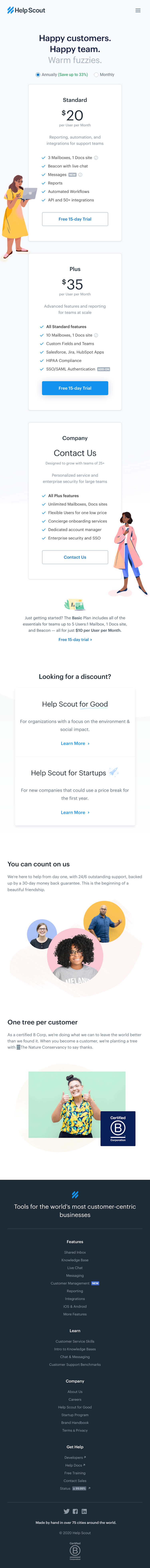 Helpscout Pricing Page Design