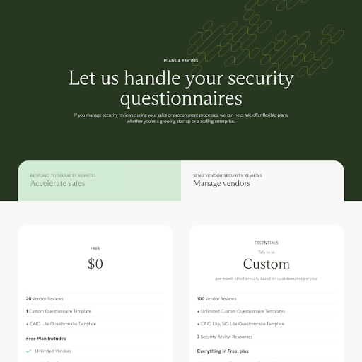 Hypercomply Pricing Page Design