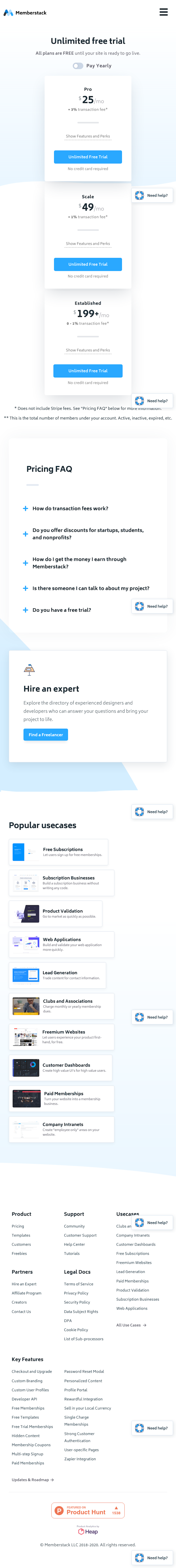 Memberstack Pricing Page Design