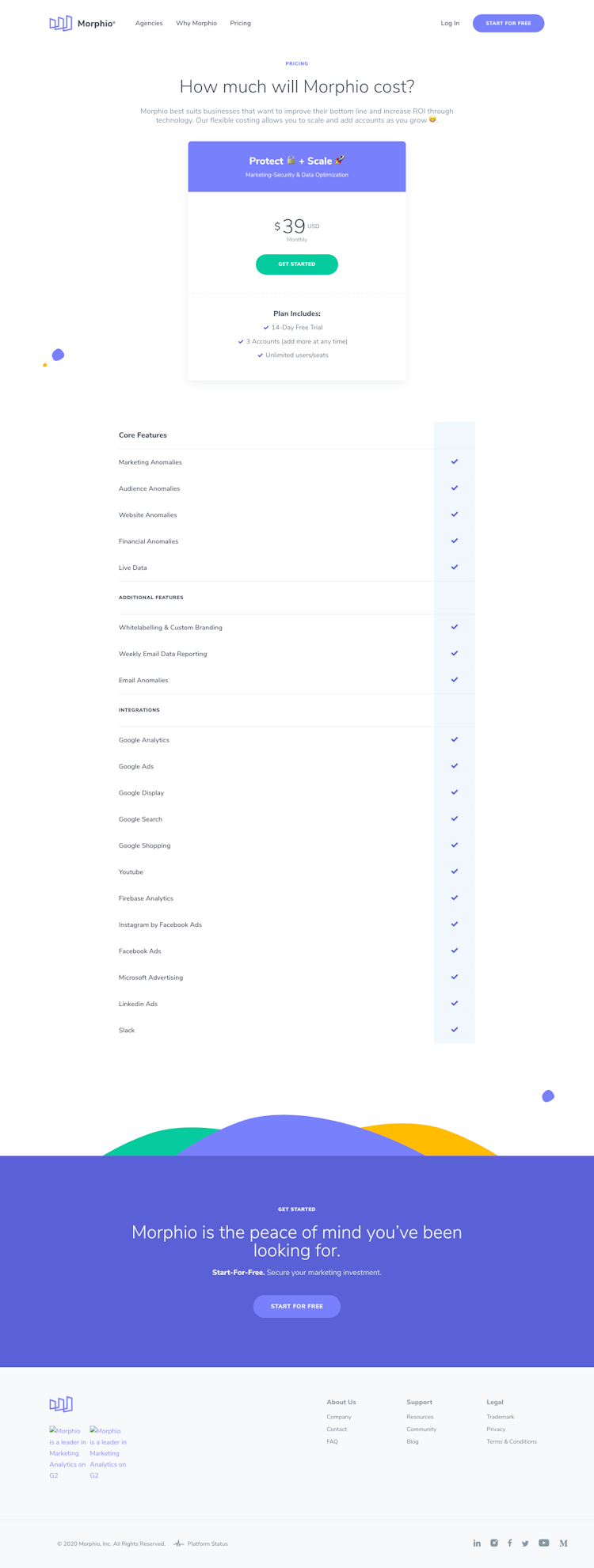 Morphio Pricing Page Design