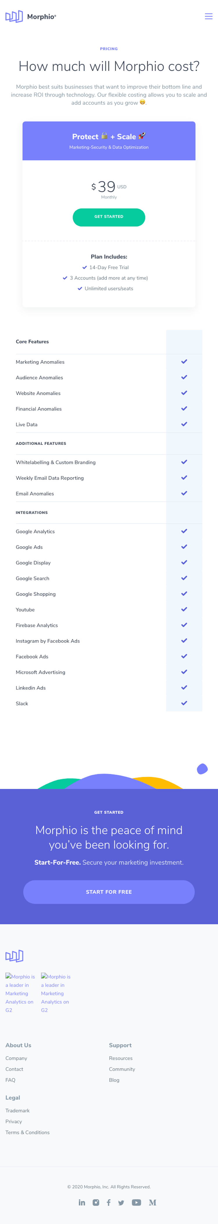 Morphio Pricing Page Design