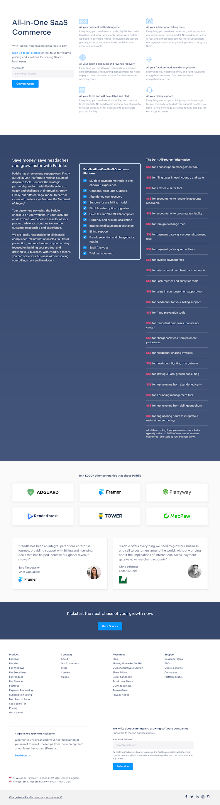 Paddle Pricing Page Design