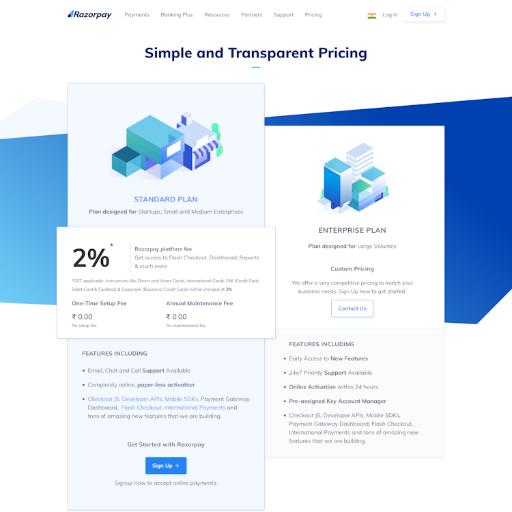 Razorpay Pricing Page Design