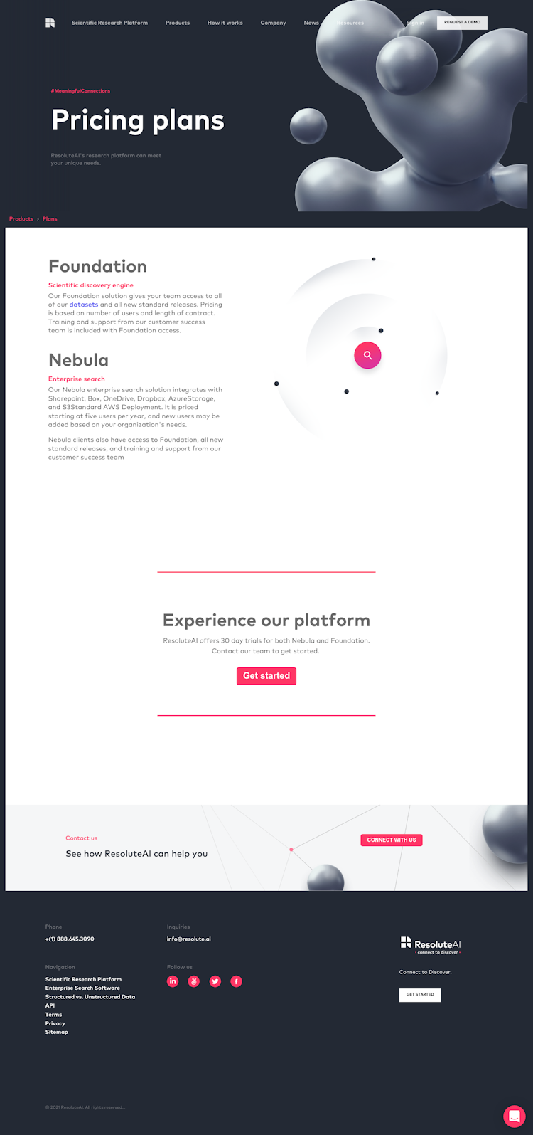 Resolute Pricing Page Design