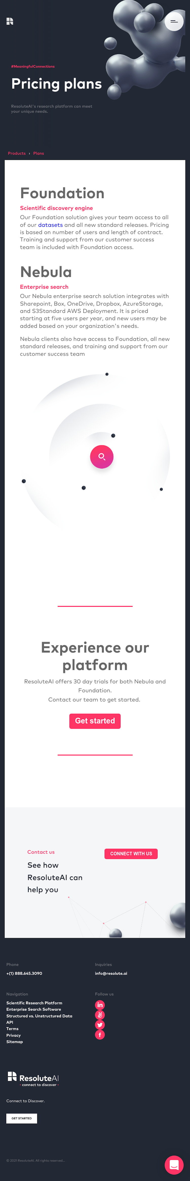 Resolute Pricing Page Design