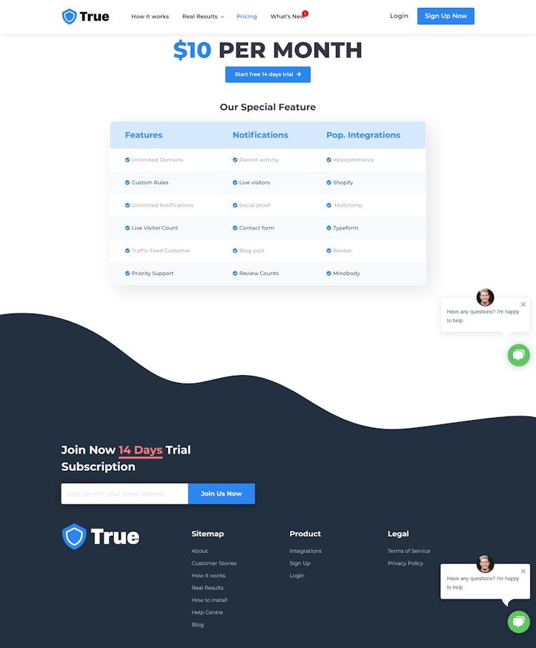 Usetrue Pricing Page Design