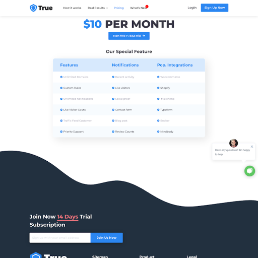 Usetrue Pricing Page Design