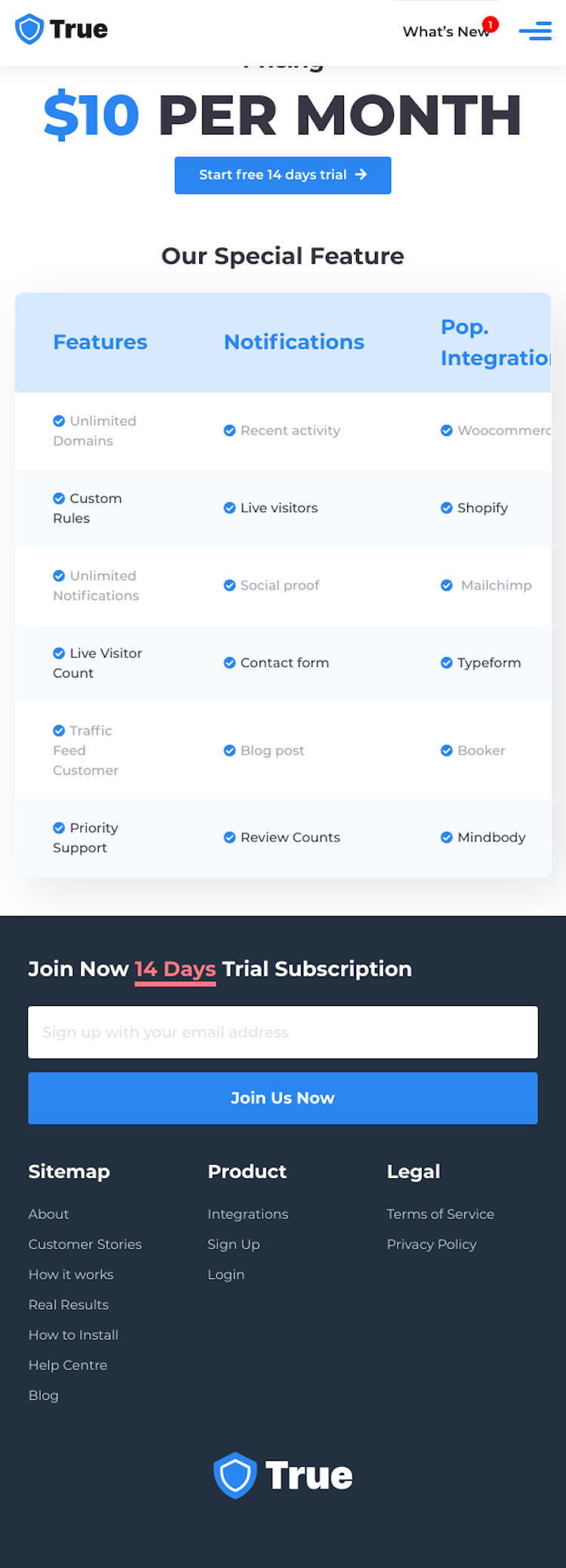 Usetrue Pricing Page Design